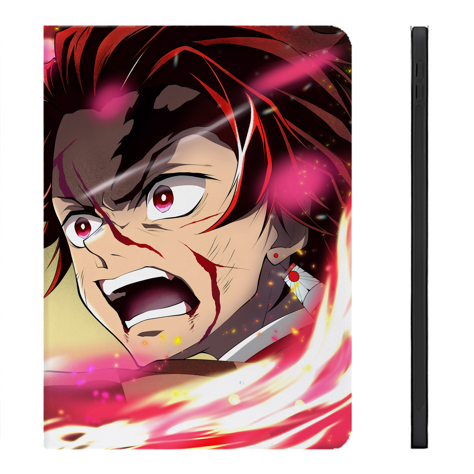 （画像用） 鬼滅の刃（きめつのやいば）竈門 炭治郎／かまど たんじろう Kamado Tanjirou IPadケース ペンホルダー付き ブックスタイルデザイン